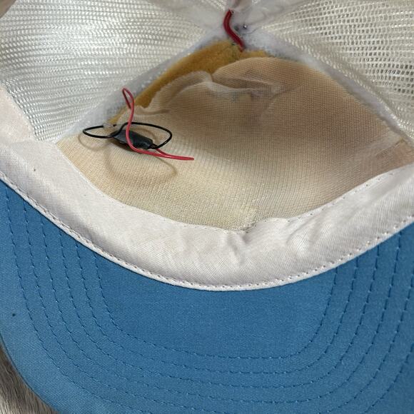 Vintage UNC North Carolina Tar Heels Snapback Hat Light Up Blue White Trucker - Picture 7 of 9